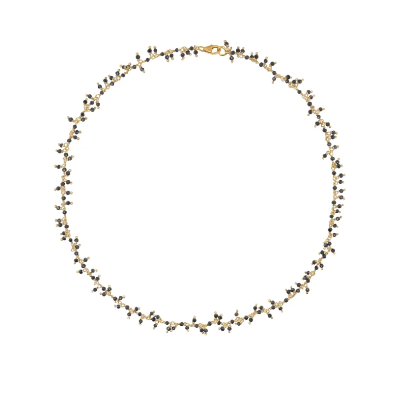 Dainty Black Onyx Bead and Layering Chain sold by Meira T