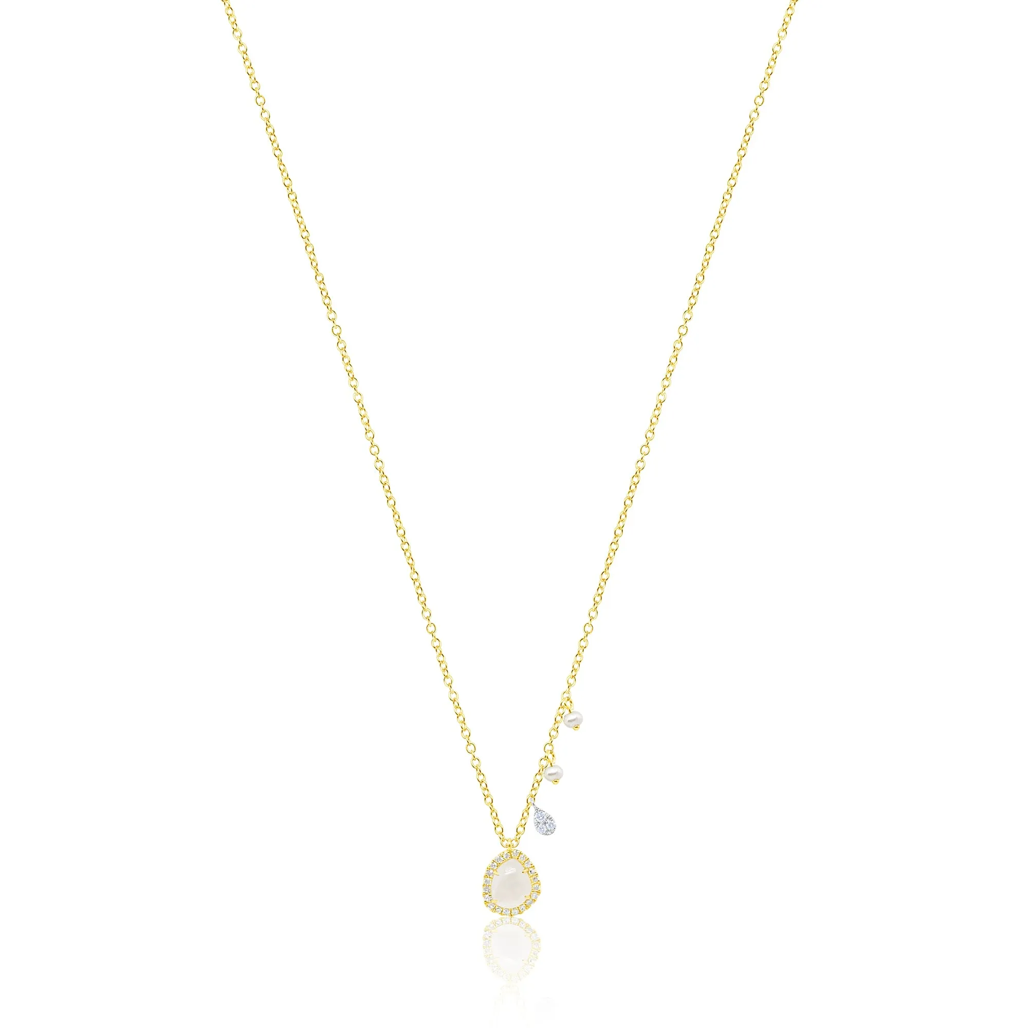 Yellow Gold Moonstone Necklace sold by Meira T