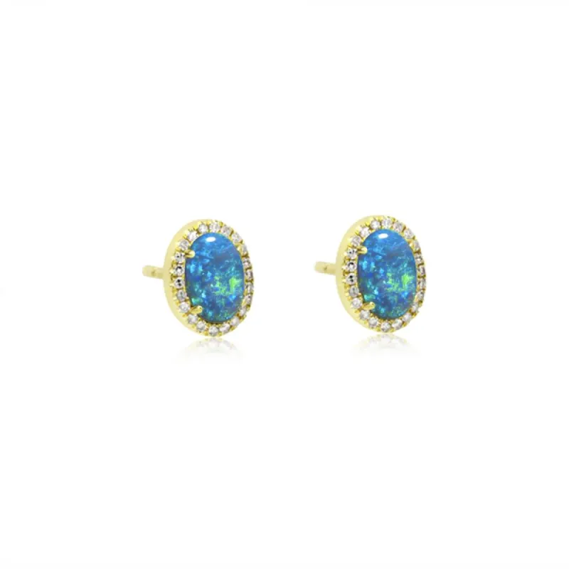 Opal and Diamond Stud sold by Meira T