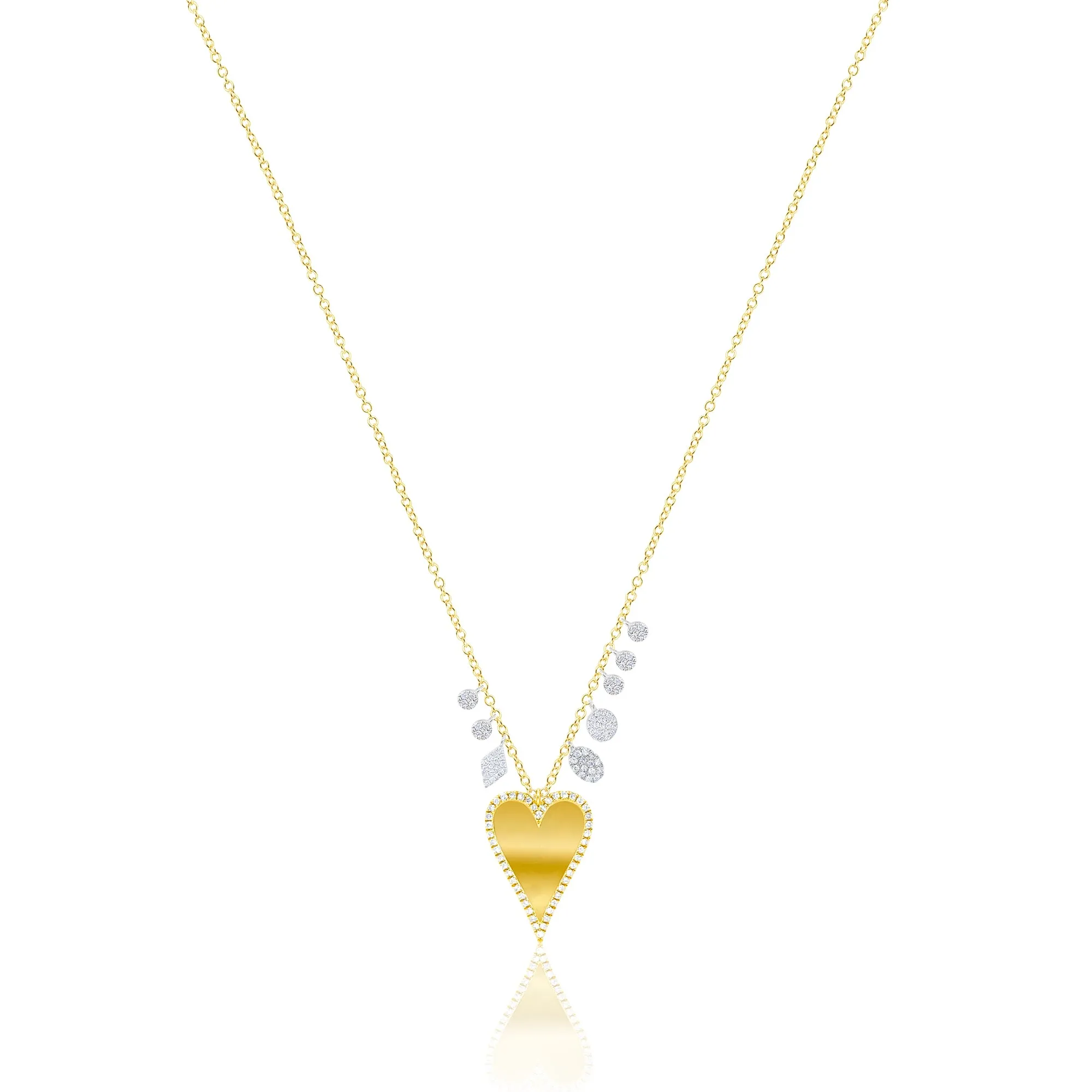 Yellow Gold and Diamond Heart Necklace sold by Meira T