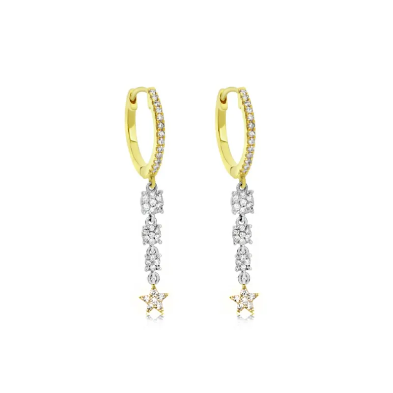 Diamond Star Charm Huggie sold by Meira T