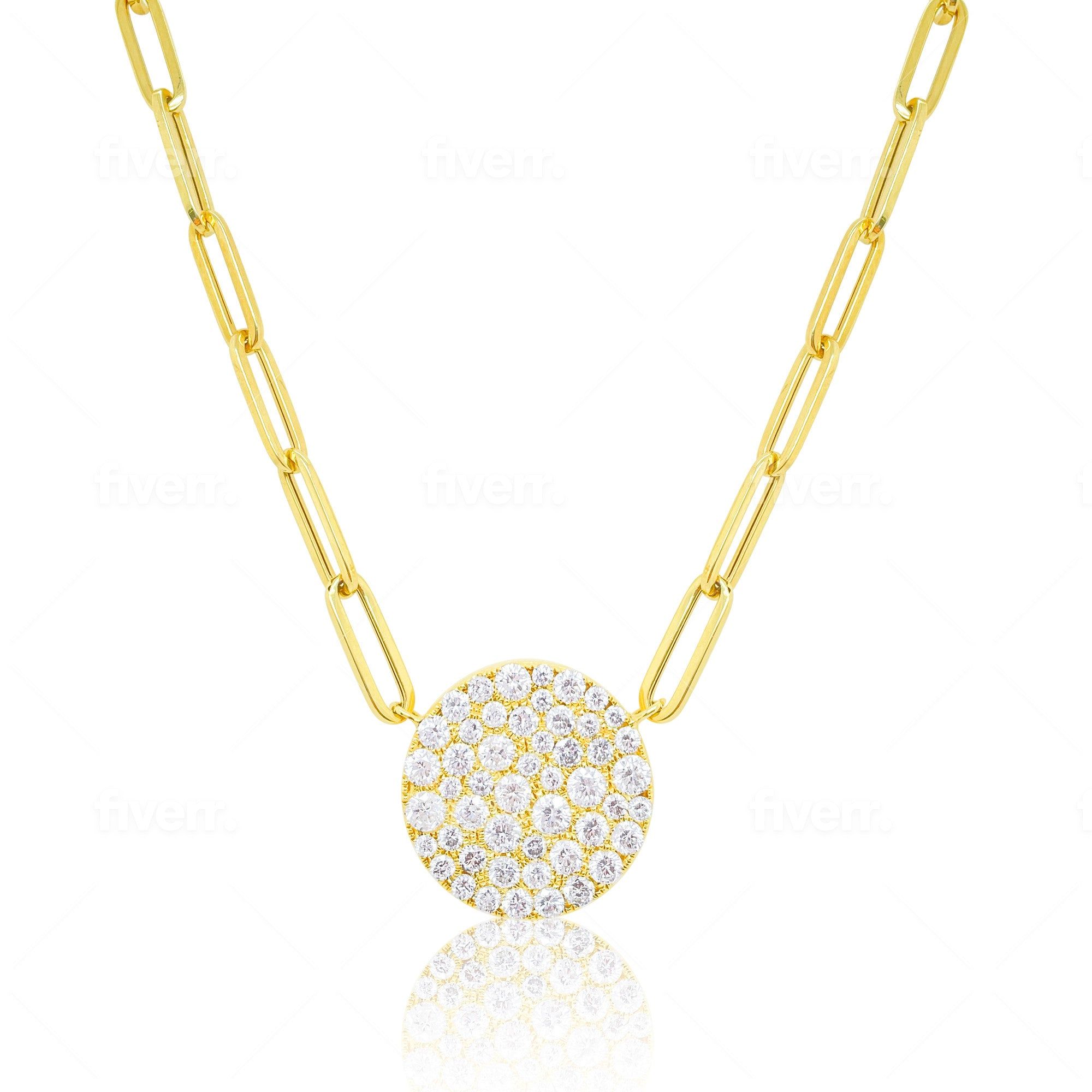 Statement Diamond Disk Necklace sold by Meira T