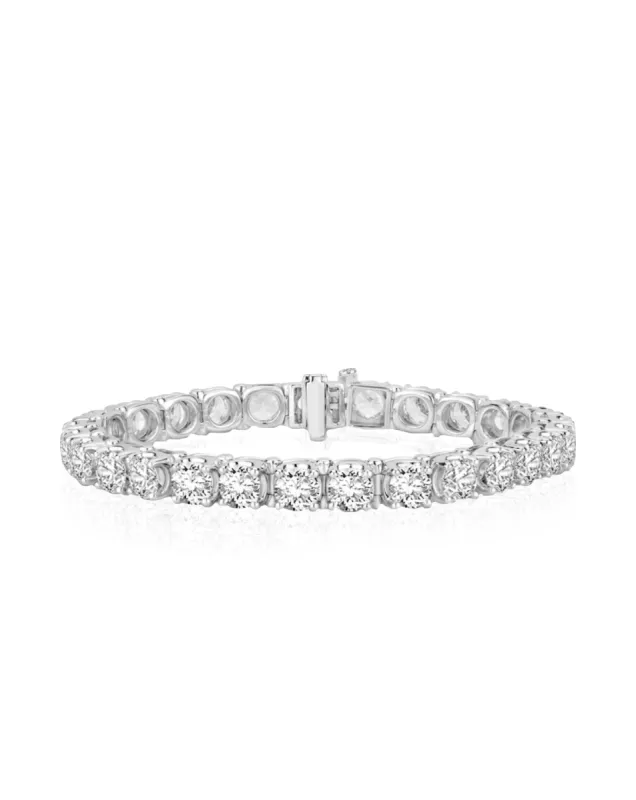 Lab Grown Tennis Bracelet | 20 cts round cut sold by Meira T