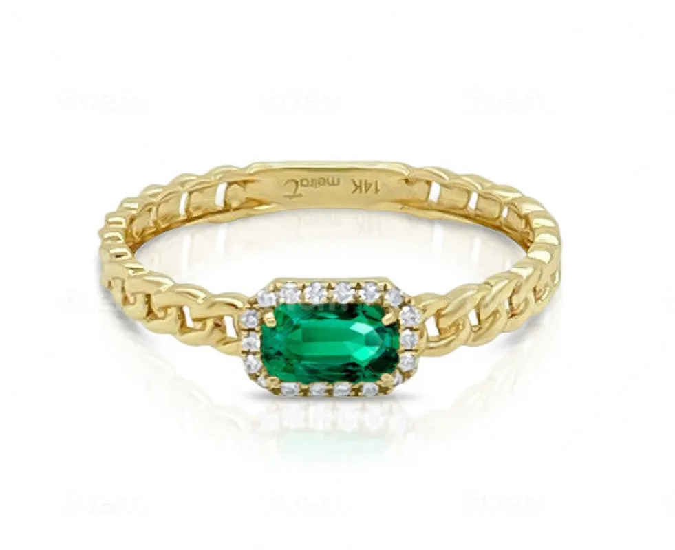 May Yellow Gold And Emerald Birthstone Ring sold by Meira T