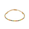 Dainty Rainbow and Gold Microbead Bracelet sold by Meira T