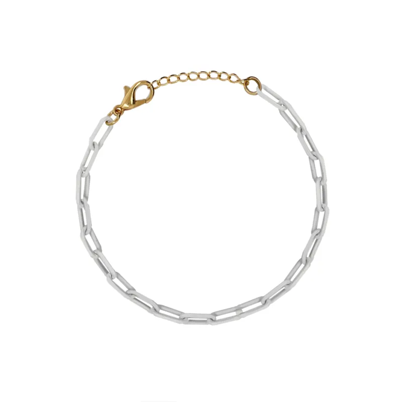 White Paperclip Chain Bracelet (All New!) sold by Meira T