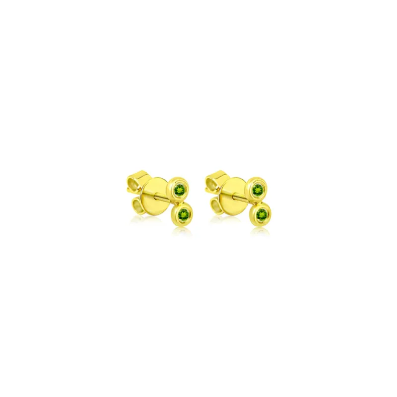 Yellow Gold Peridot Bubble Studs sold by Meira T