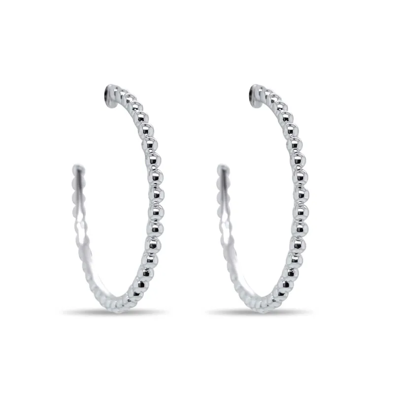 White Gold Ball Hoops sold by Meira T