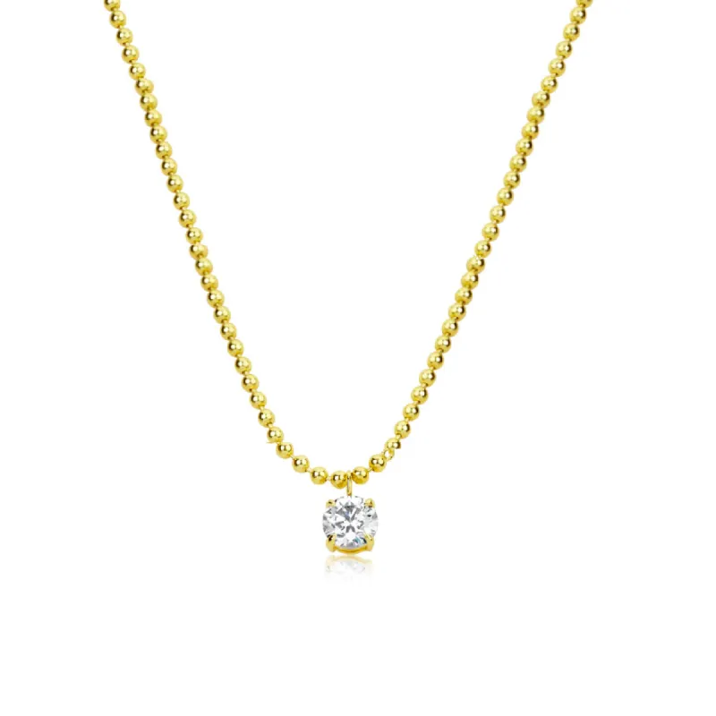 Yellow Gold Ball Chain Diamond Choker sold by Meira T