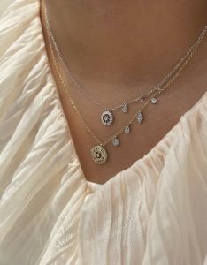 White Gold Antique Inspired Layering Necklace-ONLINE EXCLUSIVE sold by Meira T