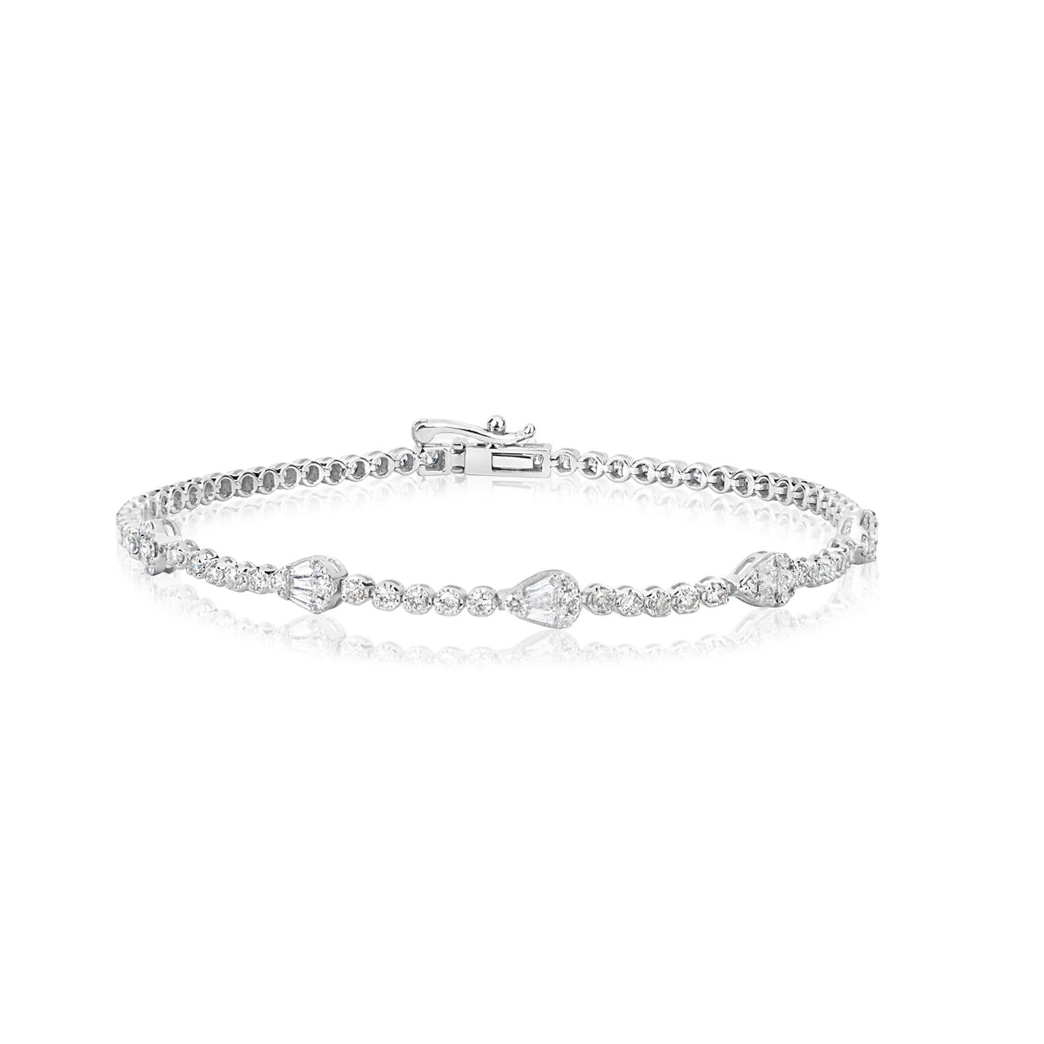 Diamond Baguette Teardrop Tennis Bracelet sold by Meira T