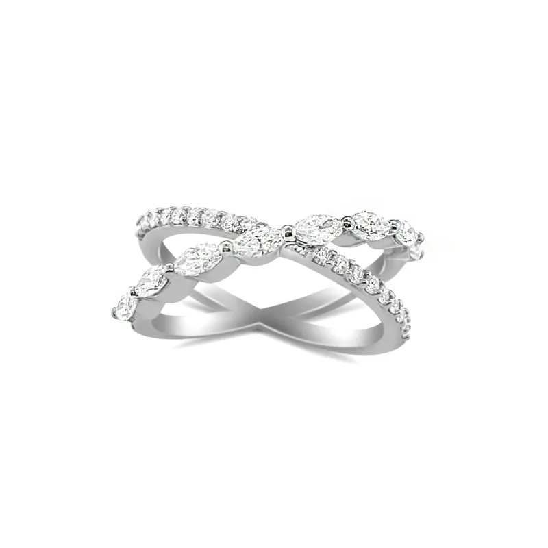 3.5 Carat LAB Grown Diamond Crossed Ring sold by Meira T