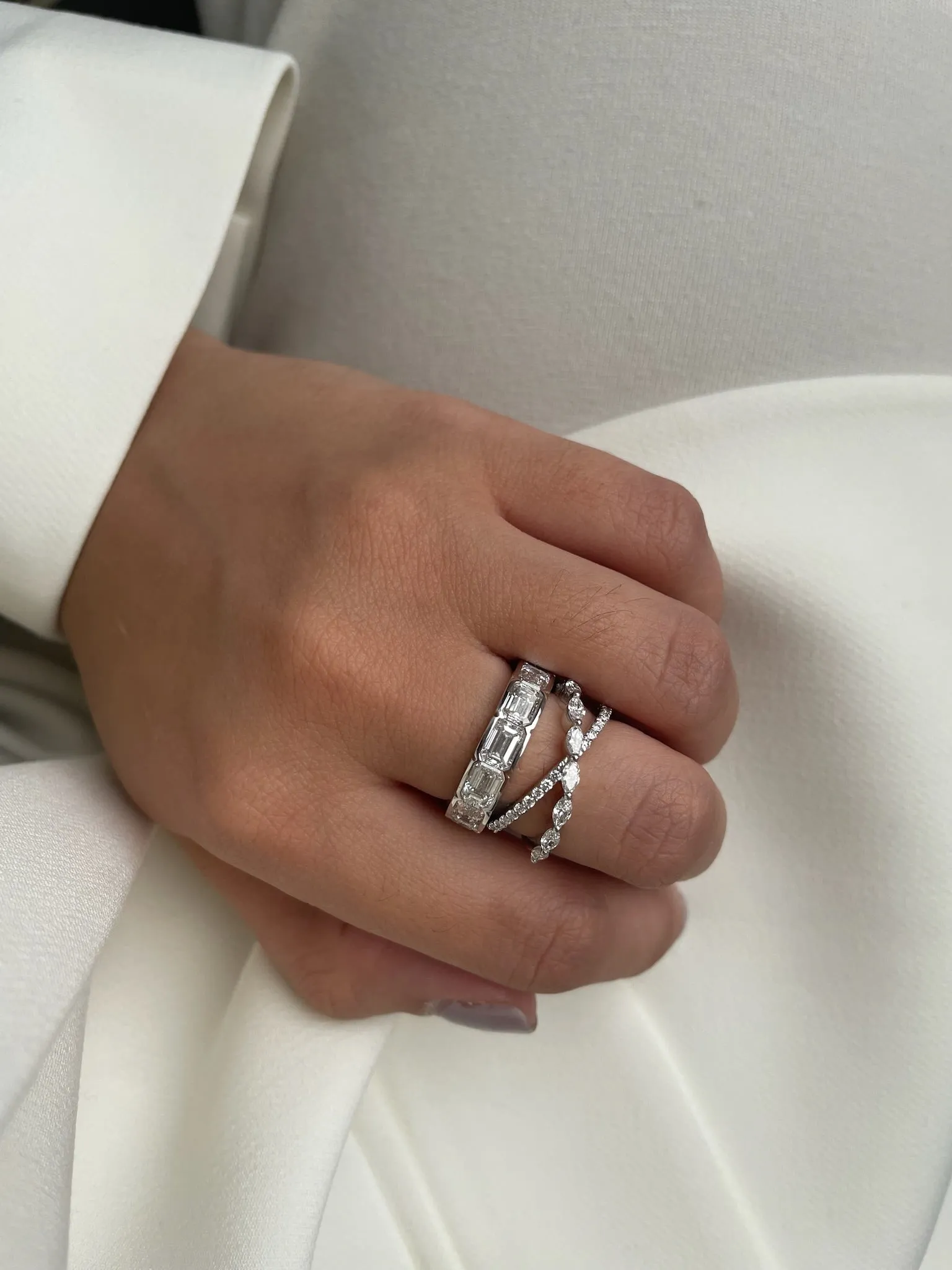 3.5 Carat LAB Grown Diamond Crossed Ring sold by Meira T product image thumbnail 2