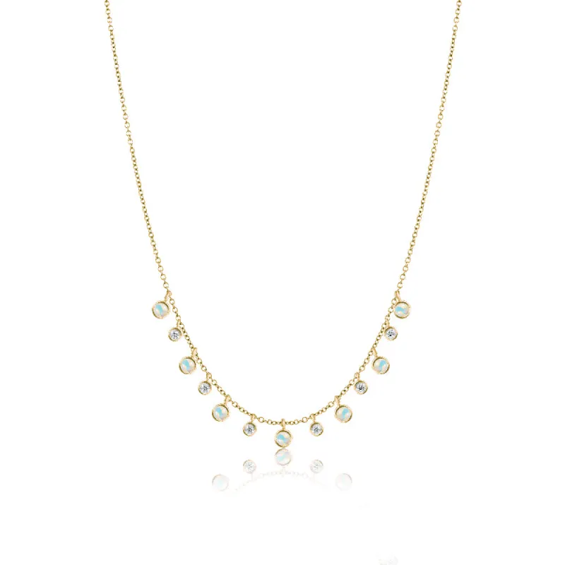 Yellow Gold Opal Layering Necklace sold by Meira T
