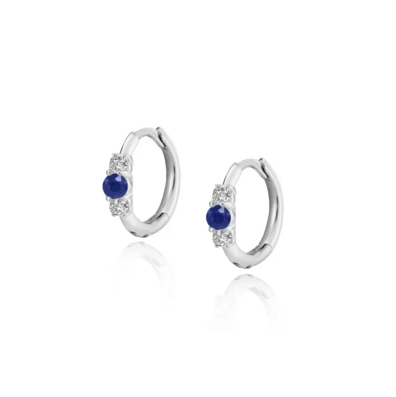 Blue Sapphire and Diamond Huggie sold by Meira T