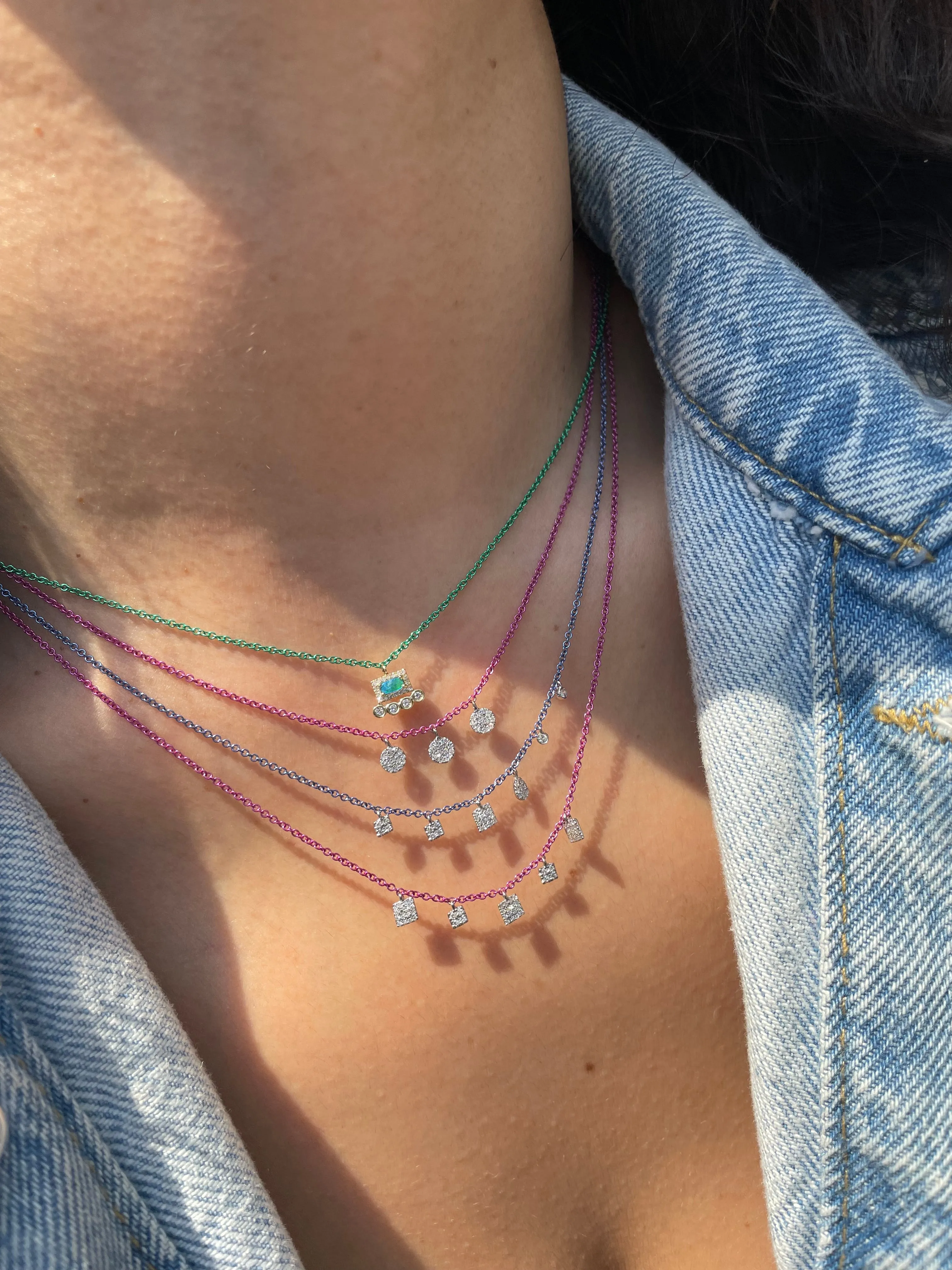 Galactic Blue Diamond Charm Necklace sold by Meira T product image thumbnail 2