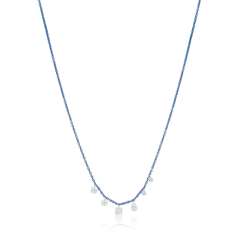 Galactic Blue Diamond Charm Necklace sold by Meira T