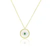 Yellow Gold Diamond and Emerald Evil Eye Necklace sold by Meira T