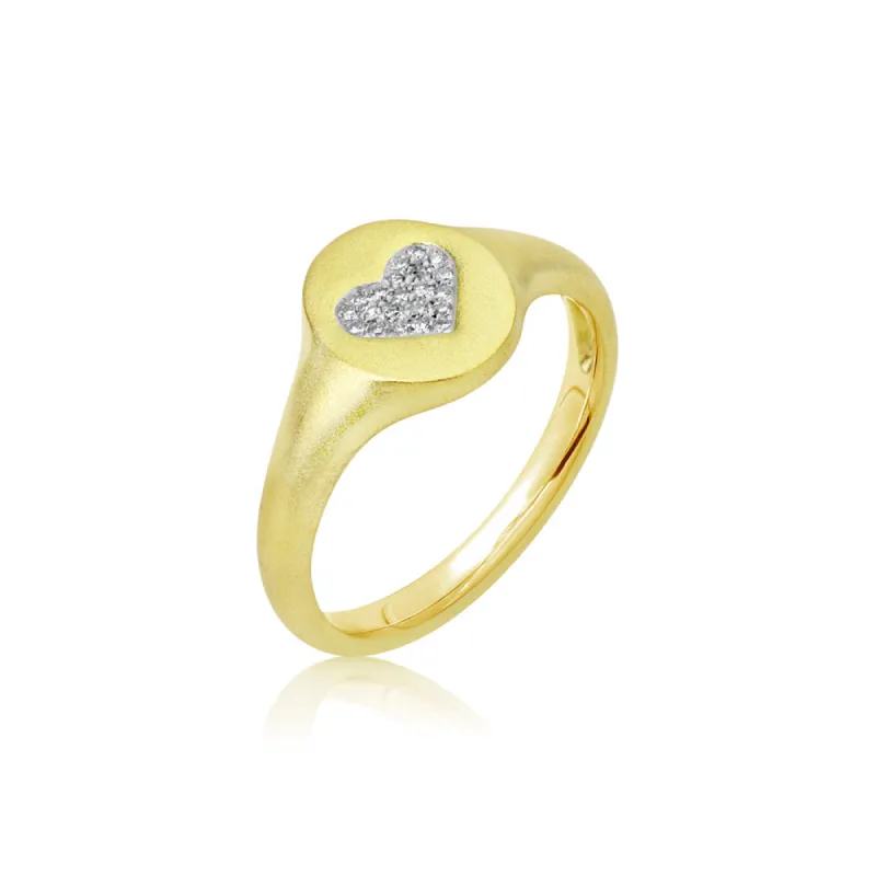 Heart Signet Diamond Ring sold by Meira T