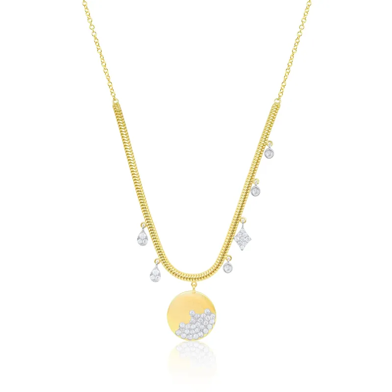 Diamond Disk Snake Chain Necklace sold by Meira T