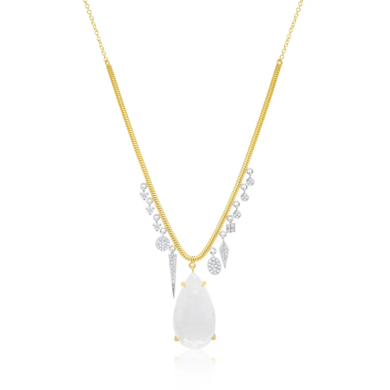 Moonstone Snake Chain Necklace sold by Meira T