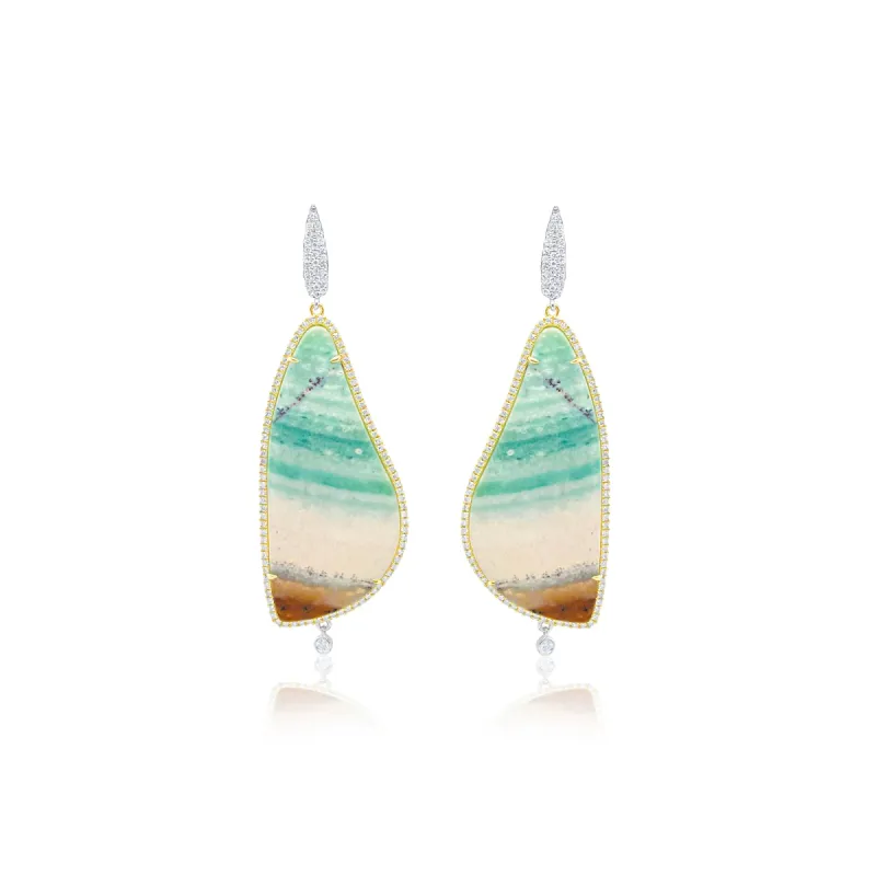 Opalized Wood Earrings sold by Meira T