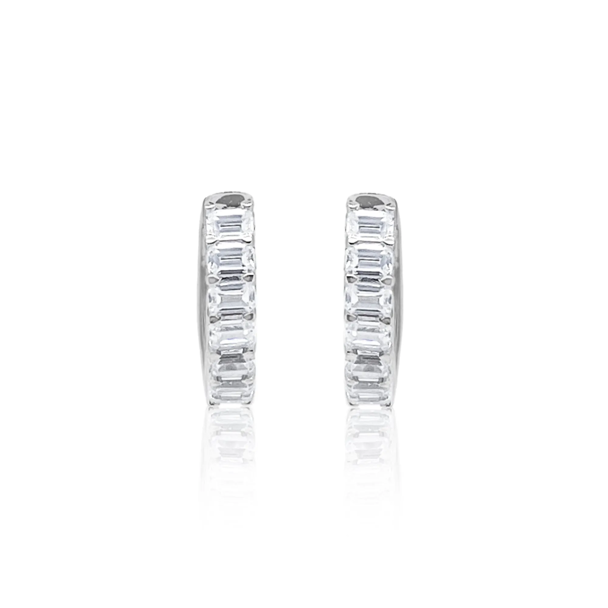 Lab Grown Diamond Emerald Cut Hoops sold by Meira T
