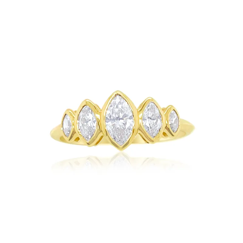 Yellow Gold Marquis Shaped Ring- Online Exclusive sold by Meira T
