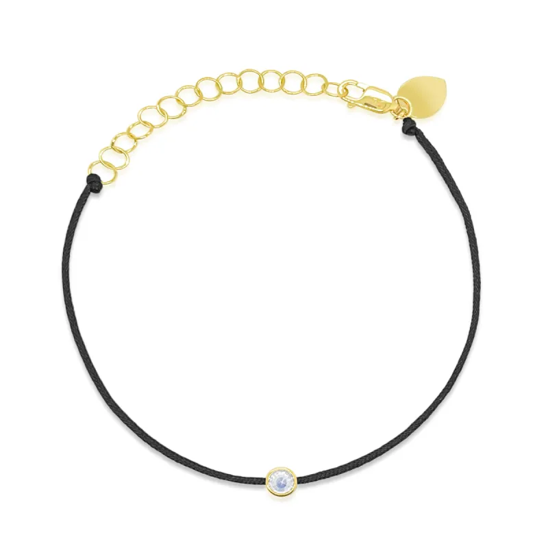 Dainty Diamond Bezel Parachute Bracelet 14kt Yellow Gold sold by Meira T