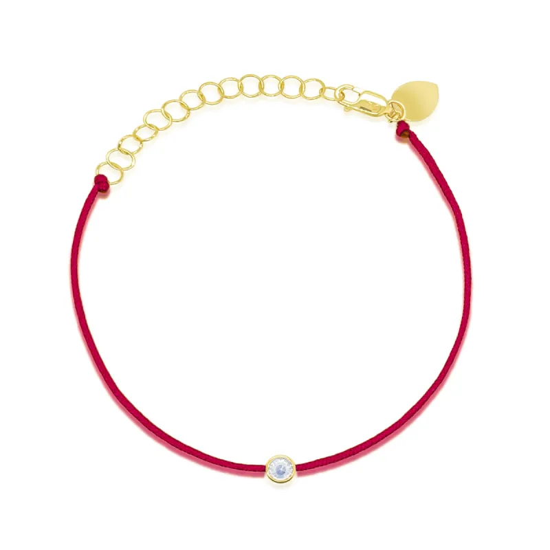 Dainty Diamond Bezel Parachute Bracelet 14kt Yellow Gold sold by Meira T