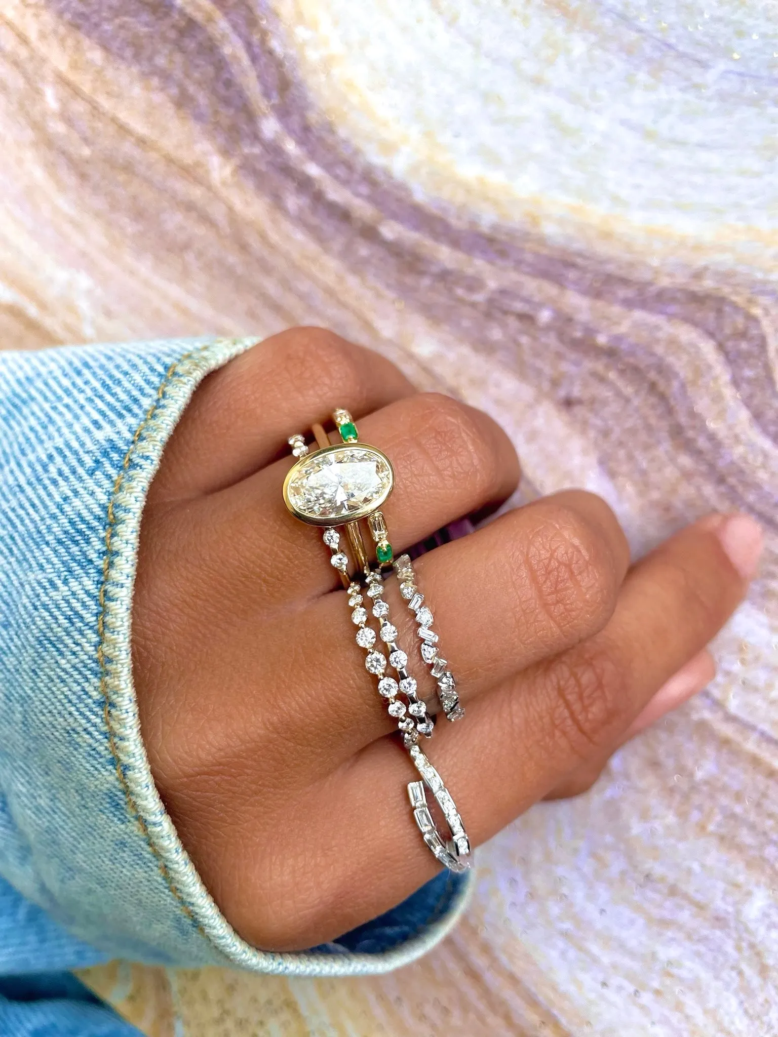 Yellow Gold and Diamond Twist Ring sold by Meira T product image thumbnail 3