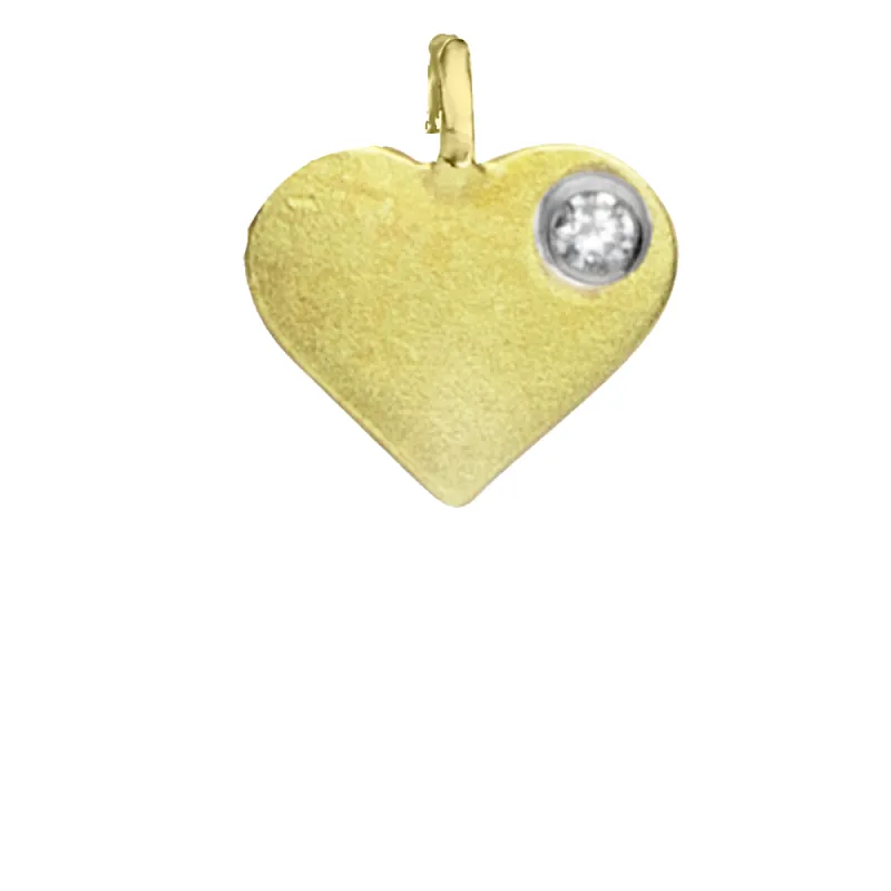 Yellow Gold Heart with Bezel sold by Meira T