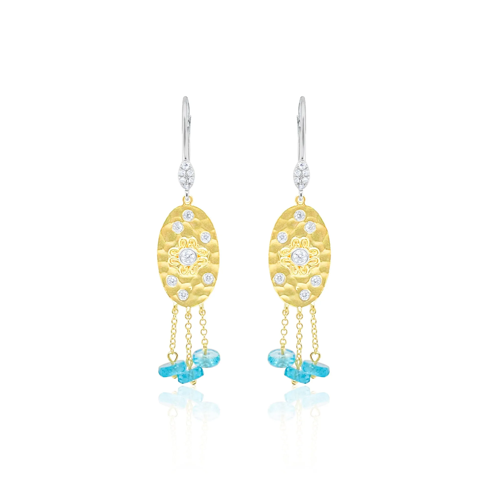 Aquamarine Western Gold Drop Earrings sold by Meira T