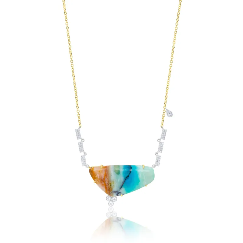 Yellow Gold Opalized Wood Necklace sold by Meira T