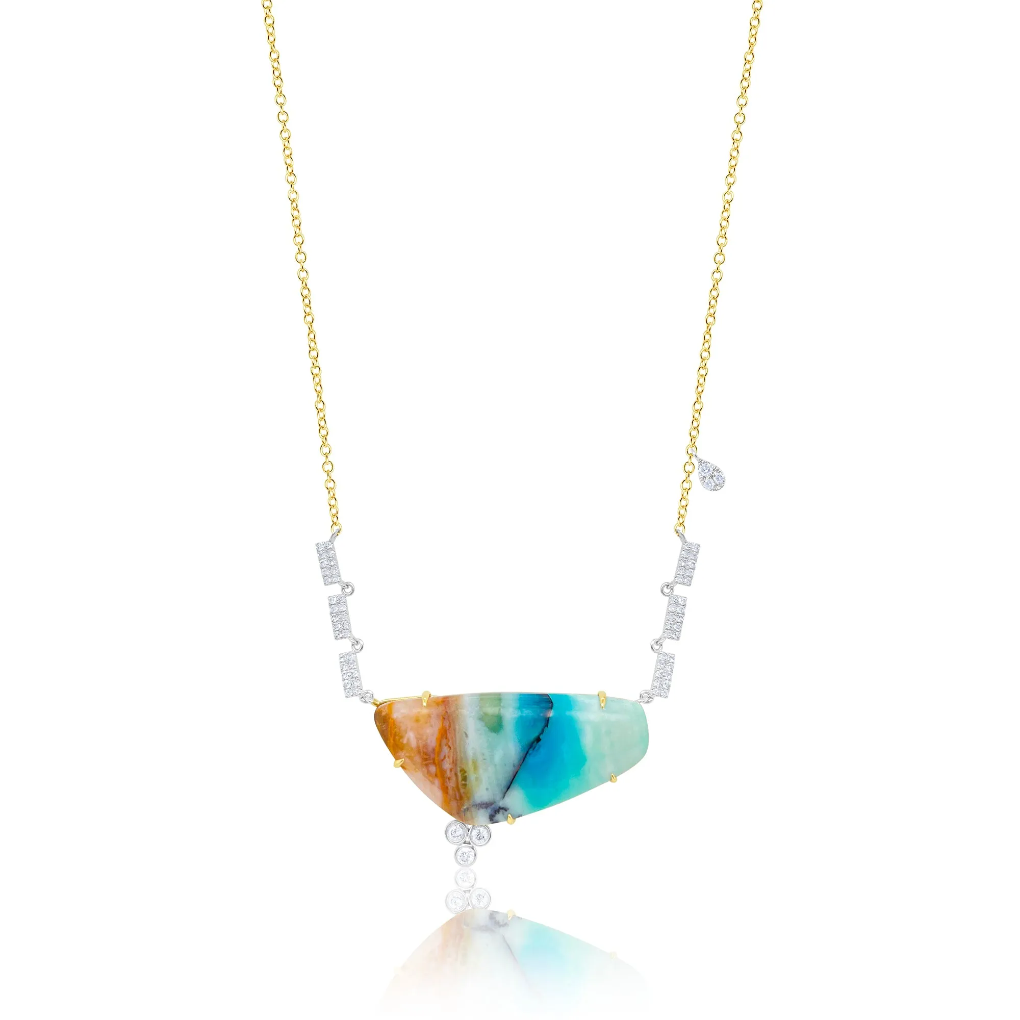 Yellow Gold Opalized Wood Necklace sold by Meira T