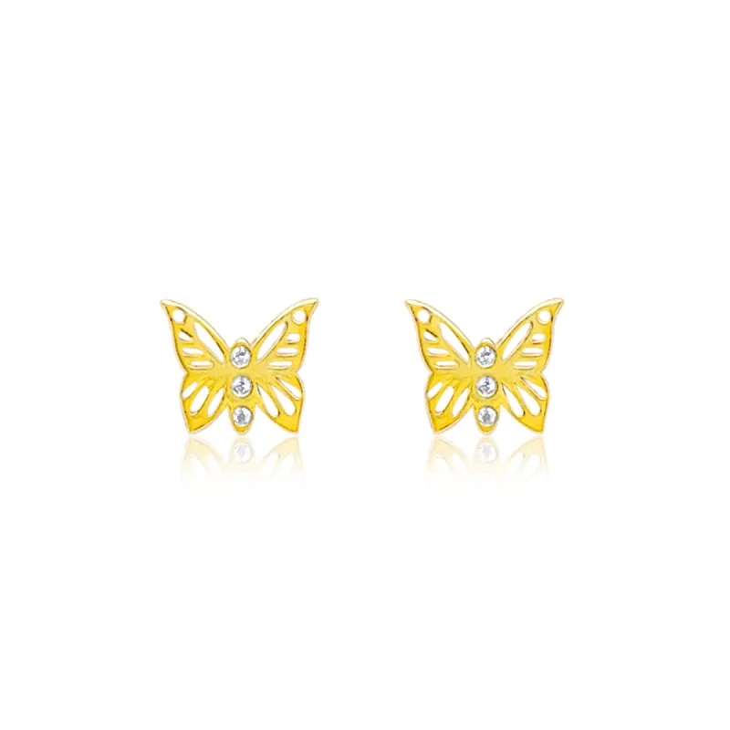 Yellow Gold Diamond Butterfly Studs *Boutique Exclusive* sold by Meira T