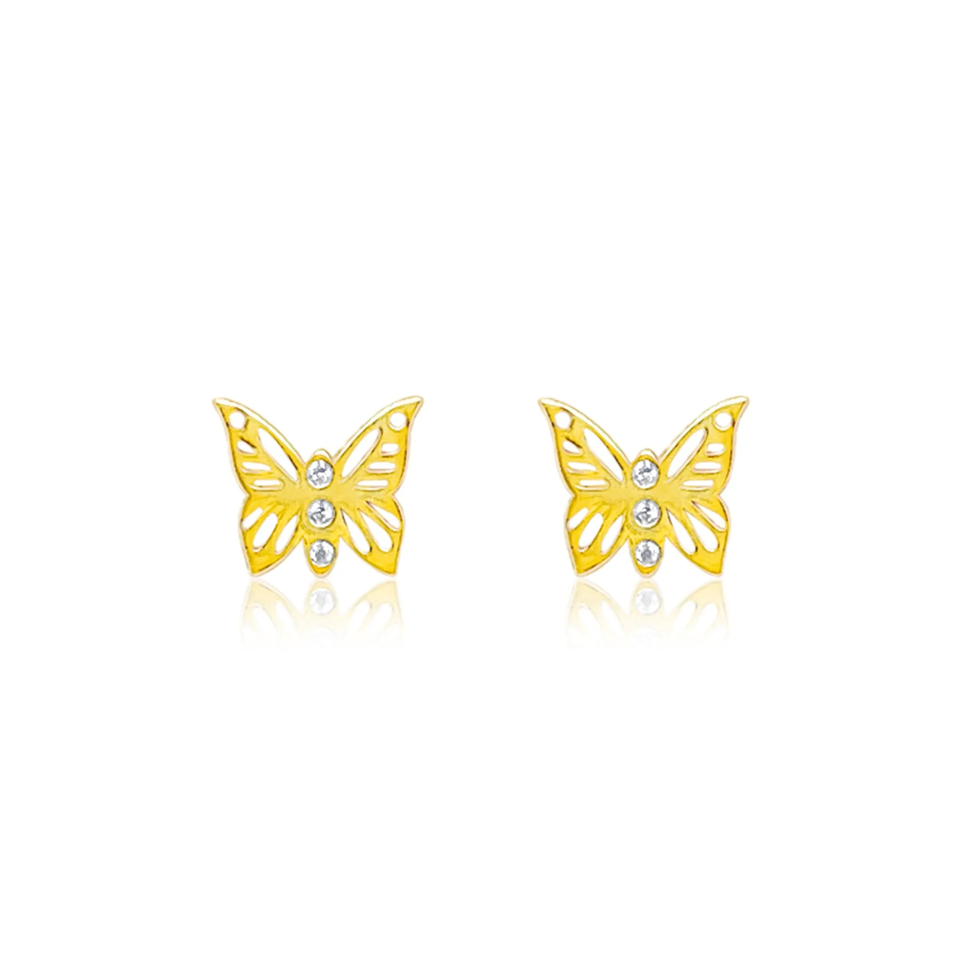Yellow Gold Diamond Butterfly Studs sold by Meira T