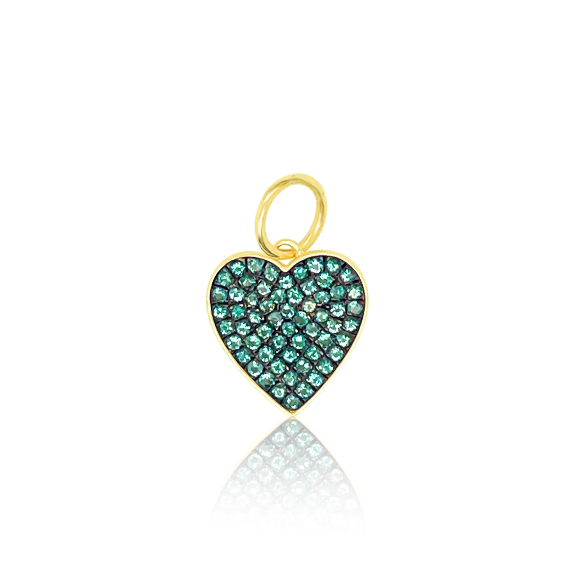 Yellow Gold Emerald Heart Charm *ONLINE EXCLUSIVE* sold by Meira T