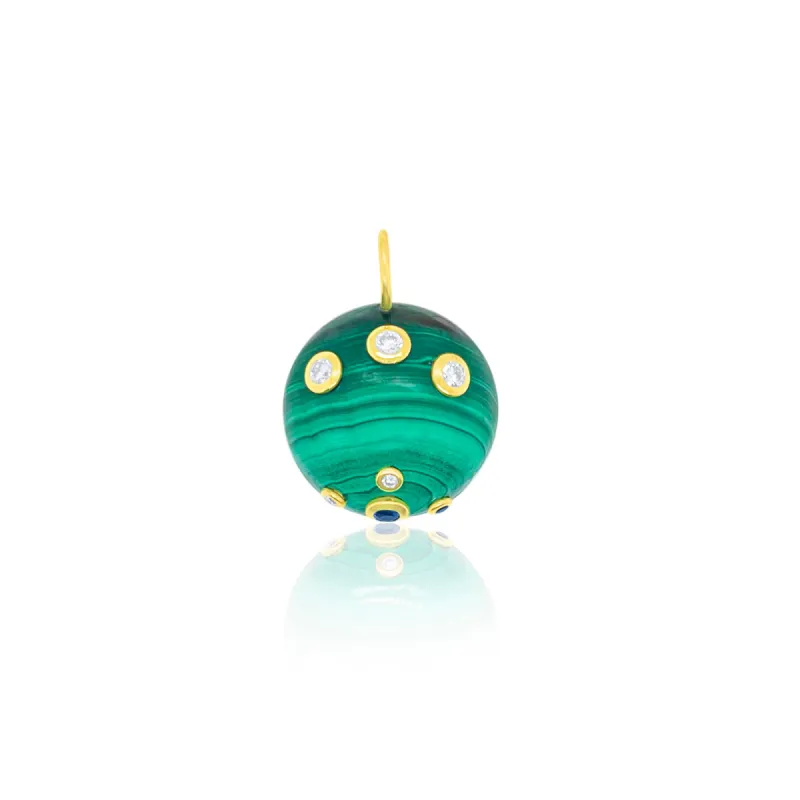 Malachite Diamond and Sapphire Charm *ONLINE EXCLUSIVE* sold by Meira T