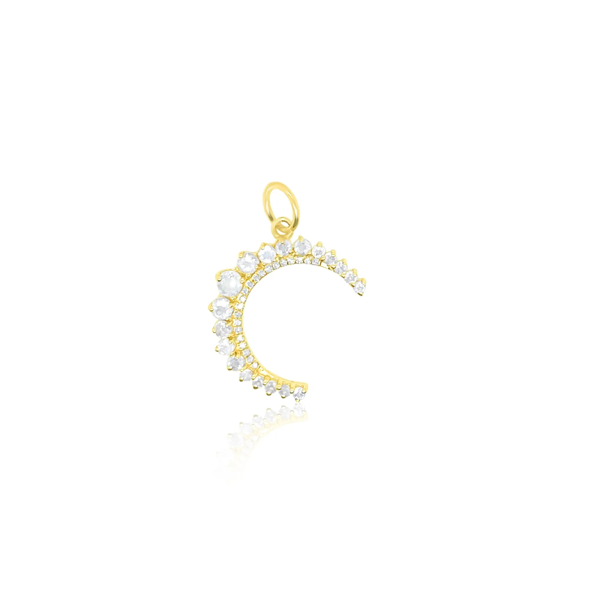 Yellow Gold Moonstone Moon Charm *ONLINE EXCLUSIVE* sold by Meira T