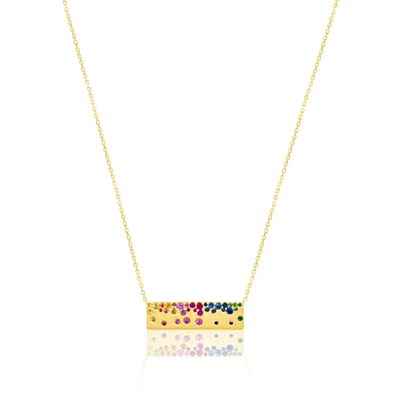Yellow Gold Rainbow Bar Necklace *ONLINE EXCLUSIVE* sold by Meira T