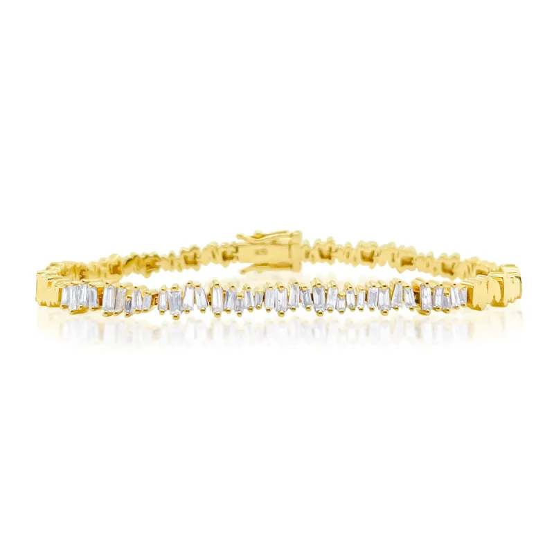 Half Yellow Gold and Diamond Bracelet *ONLINE EXCLUSIVE* sold by Meira T