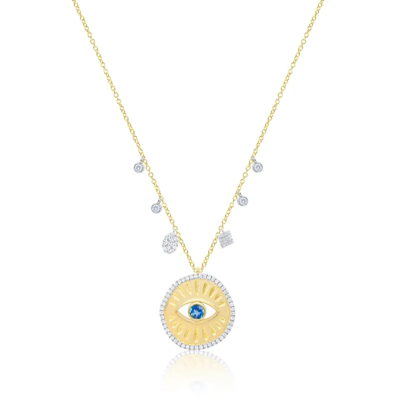 Blue Topaz Evil Eye Necklace sold by Meira T