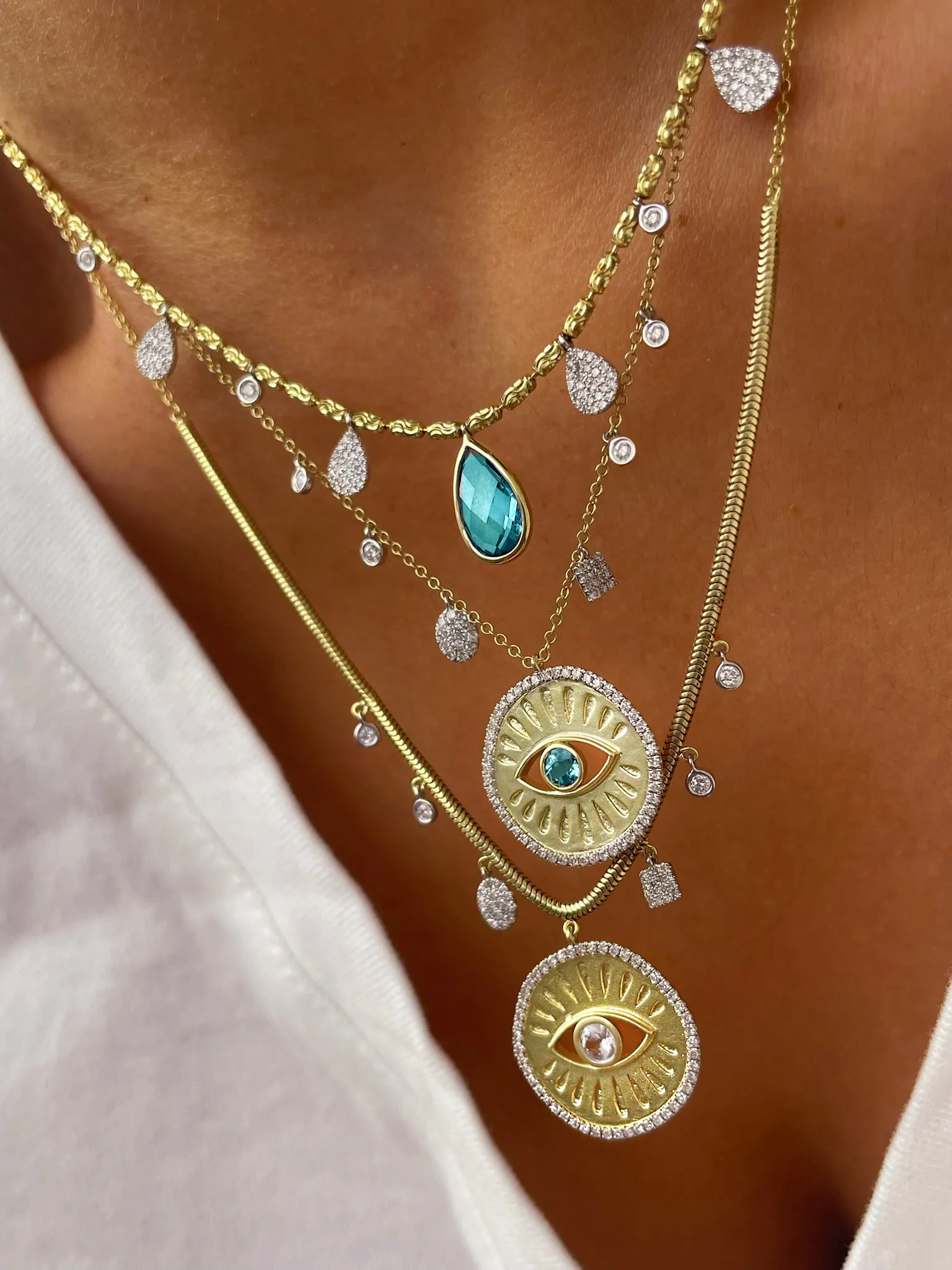 Evil Eye Snake Chain Necklace sold by Meira T product image thumbnail 2