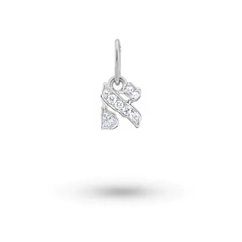 Gold and Diamond Hebrew Initial Charm sold by Meira T