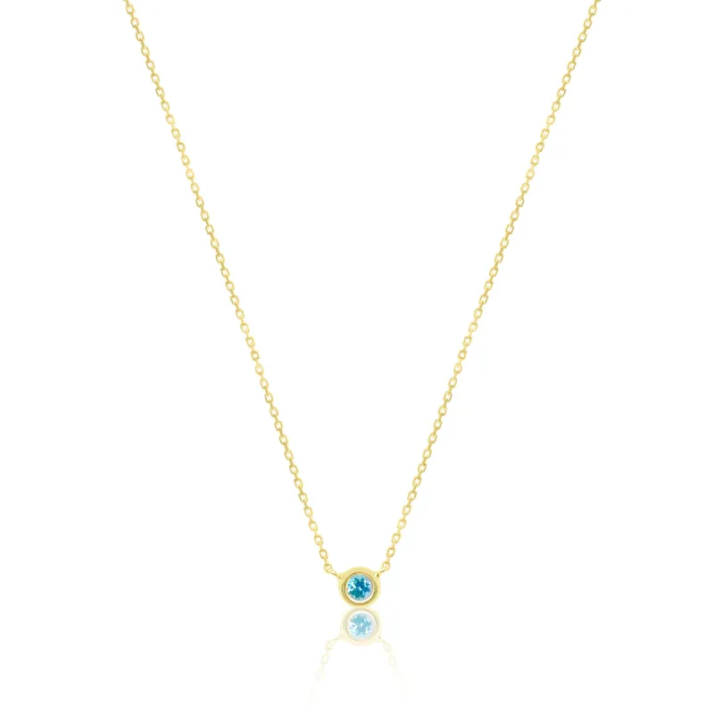 Dainty Blue Topaz Bezel Necklace *ONLINE EXCLUSIVE* sold by Meira T