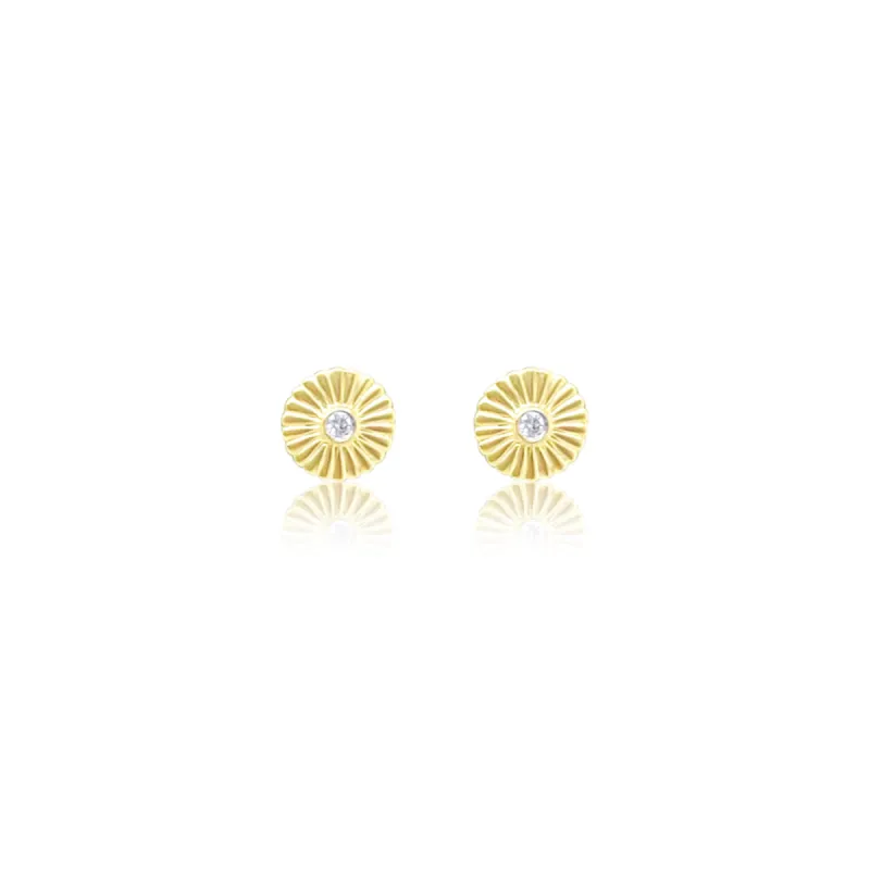 Diamond 14k gold Flower Stud sold by Meira T