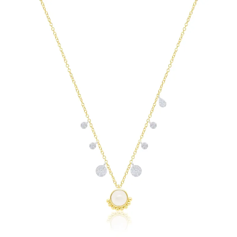 Moonstone Flower Charm Necklace sold by Meira T