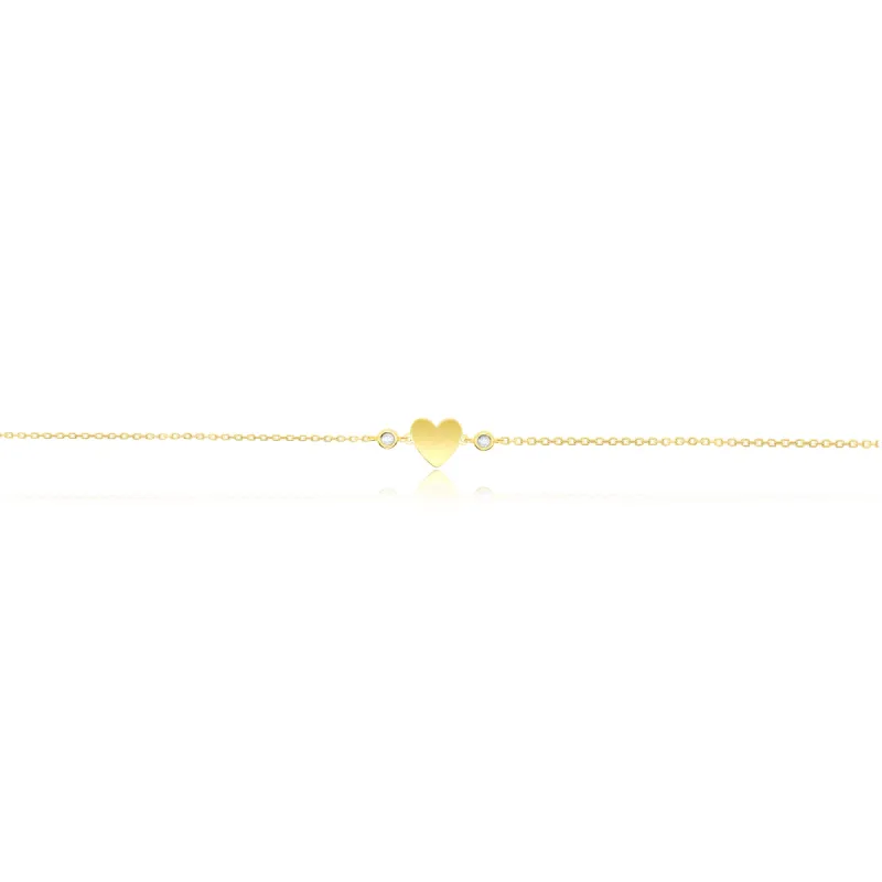 Dainty Heart and Bezel Bracelet sold by Meira T
