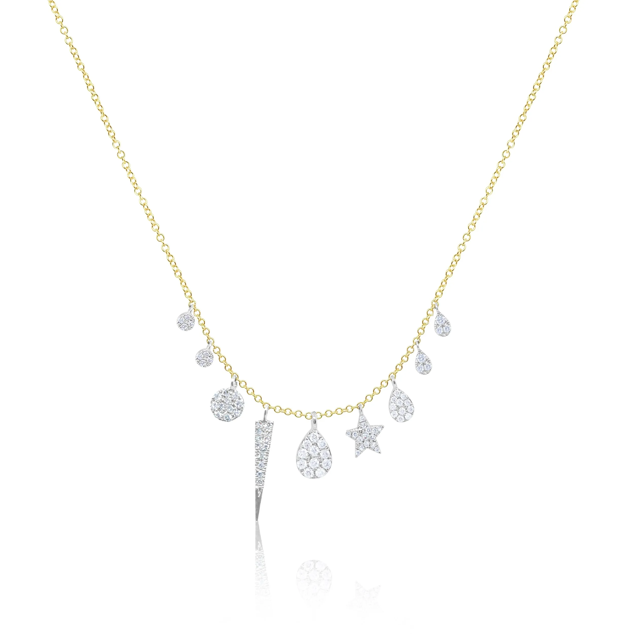 Yellow Gold and Diamond Charm Layering Necklace sold by Meira T